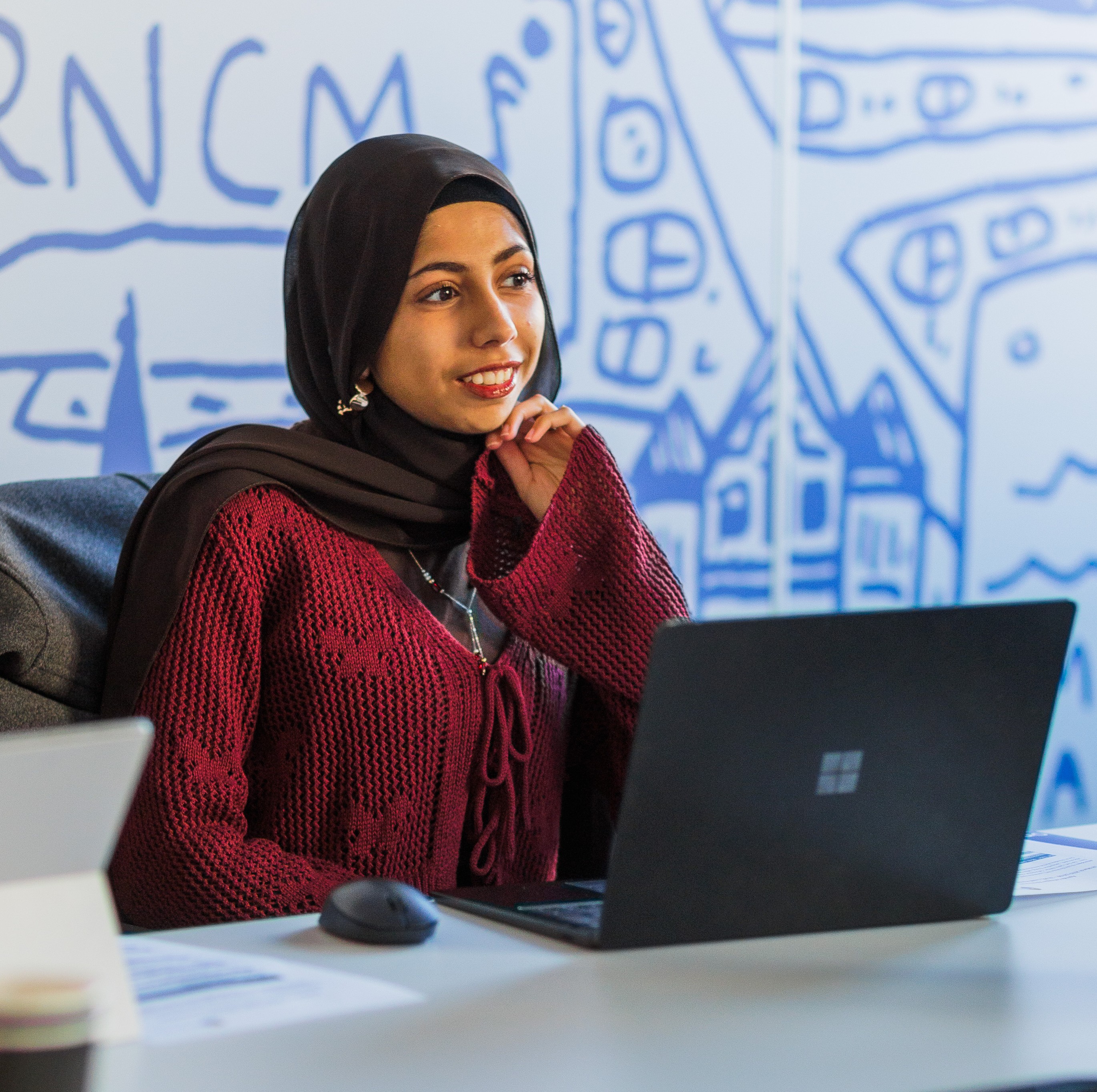 Colleague in meeting