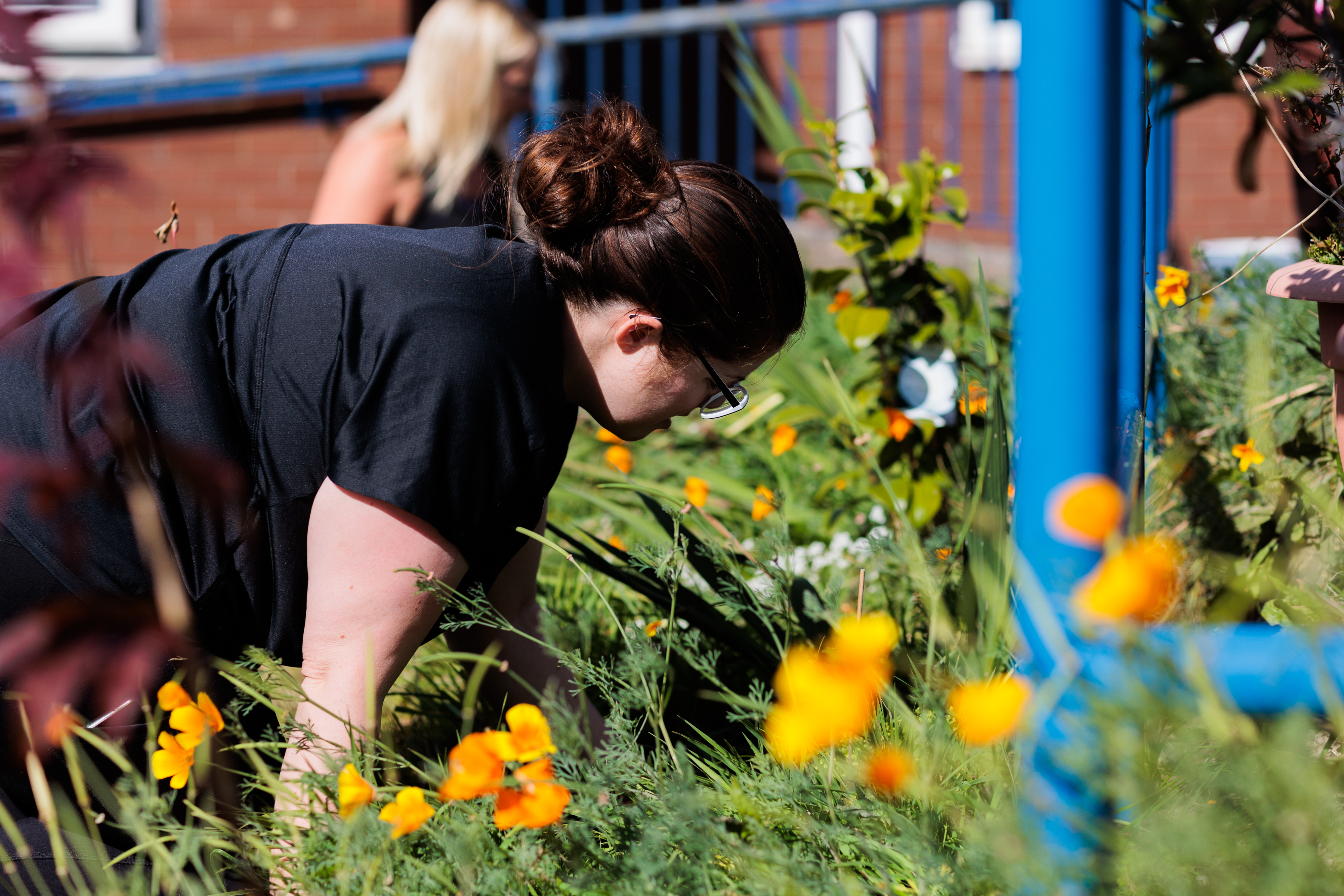 A women gardening