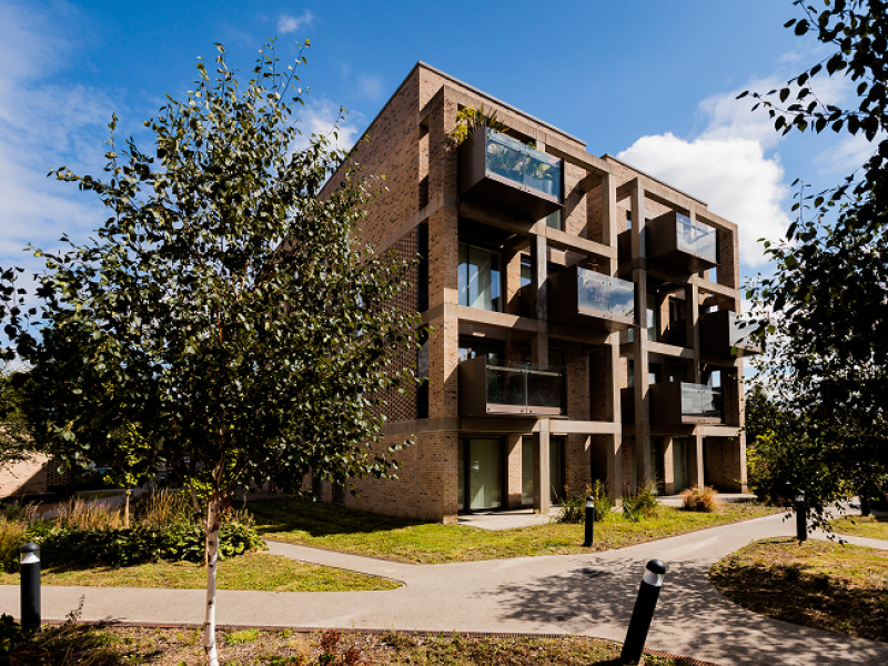 One Manchester development with exterior light brown brickwork