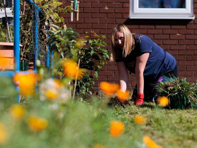 Woman doing gardening