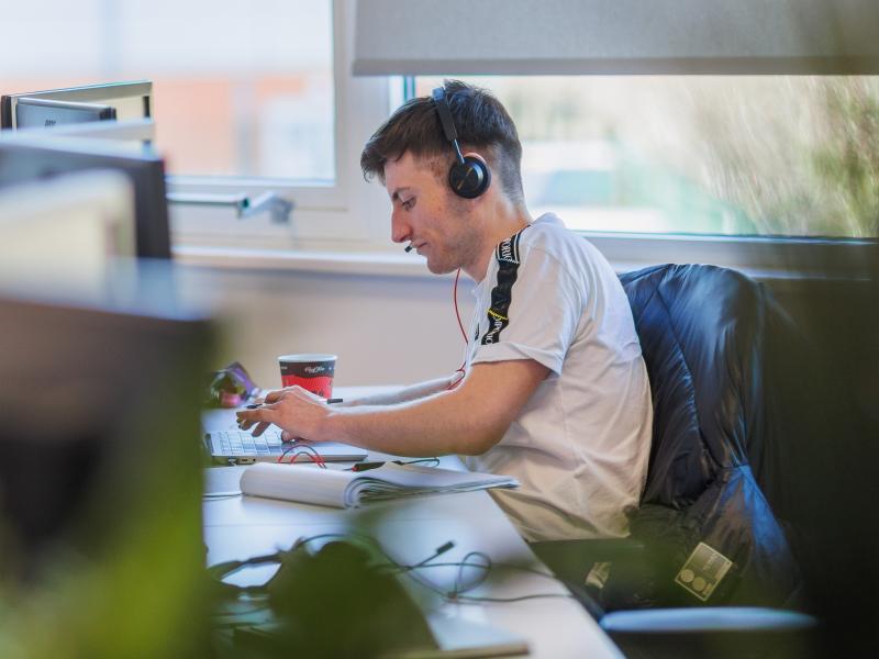 Colleague working at desk