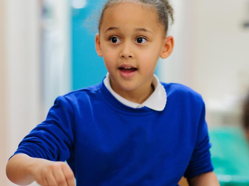 Child doing crafts