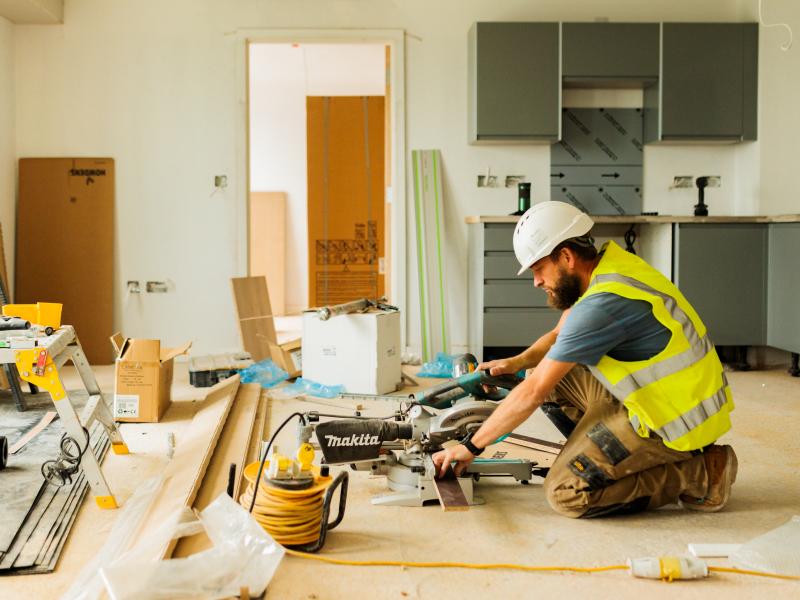 Man working with wood