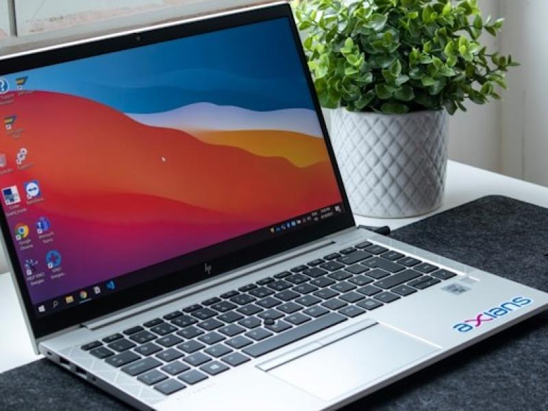 Close up of laptop computer