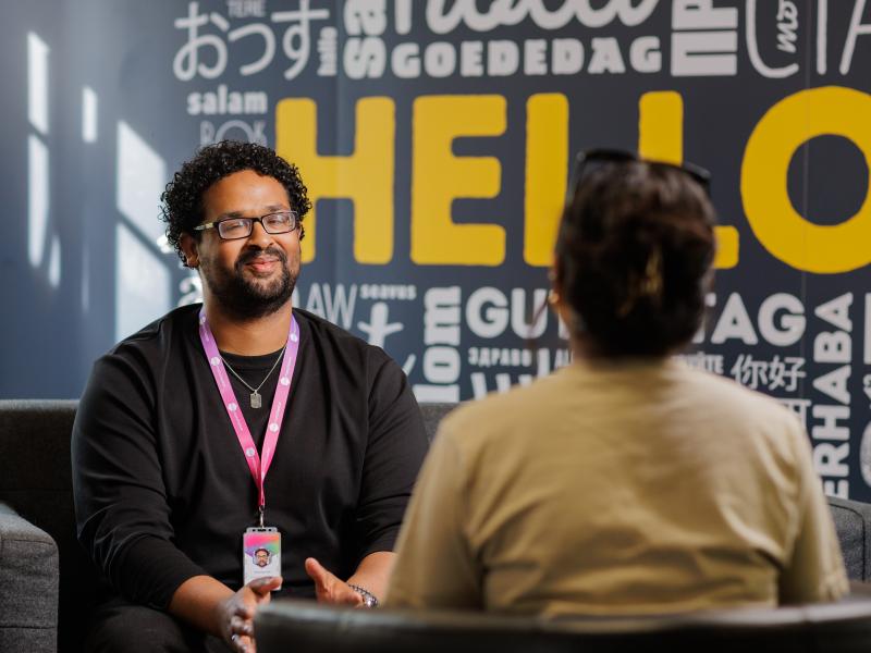 Neighbourhood Officer chatting to customer