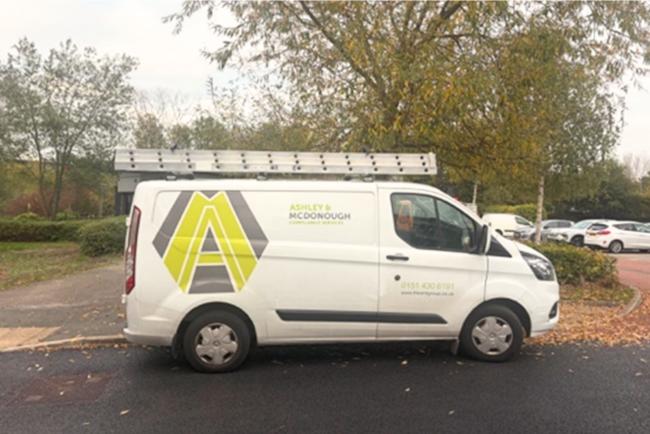 Side of Ashley McDonough van